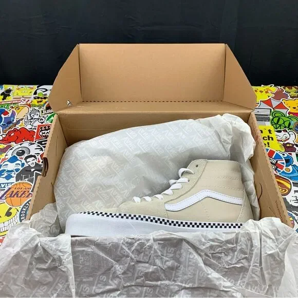 Vans Sk8-Hi Tan Checkered Tapered Women's Various Sizes